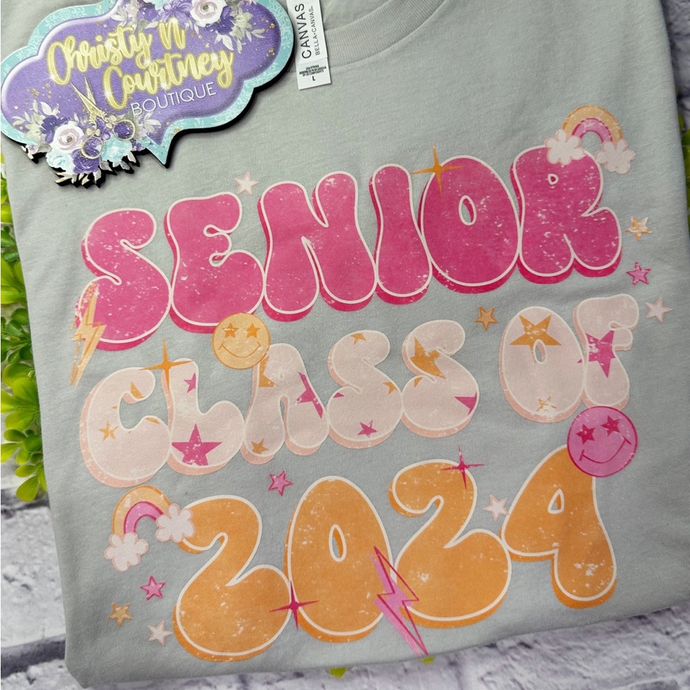 Senior 2024 size large Bella Canvas shirt NWOT
